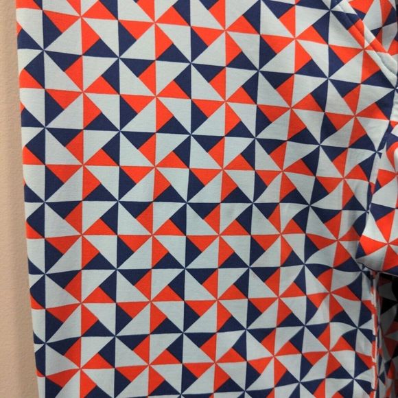 J. McLaughlin Womens Geometric Print SS Wrap Dress Size M Red/Blue Casual Preppy - Picture 4 of 12
